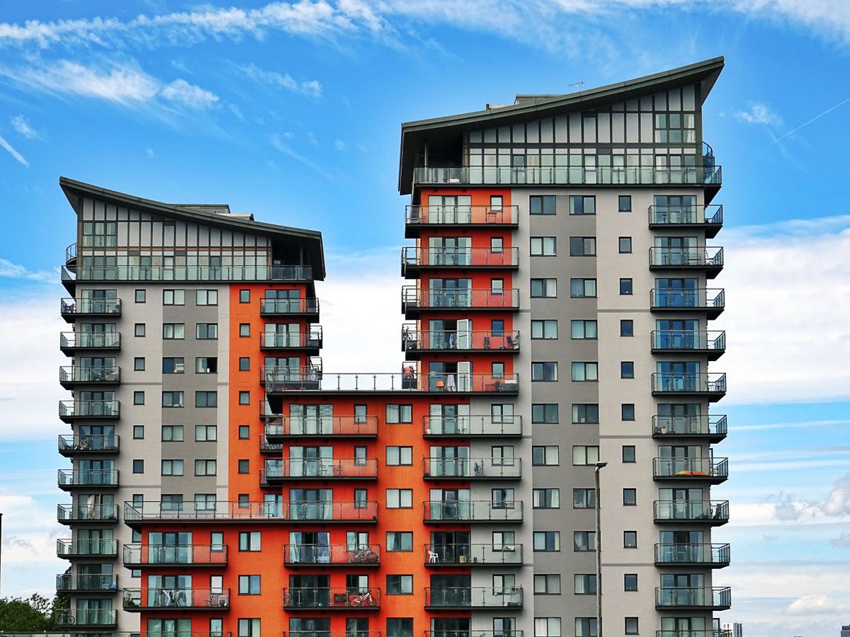 Modern UK residential apartment buildings